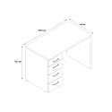 Moderne kantoorbureau 4 lades smartworking grijs KimDesk GS Kortingen