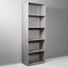 Hoge grijze boekenkast kantoor en woonkamer 5 vakken verstelbare planken Kbook 5GS Korting