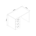 Moderne witte bureau met 4 laden voor kantoor en thuiswerken 110x60 KimDesk WS Korting