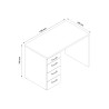 Moderne witte bureau met 4 laden voor kantoor en thuiswerken 110x60 KimDesk WS Korting