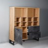 Industriële design boekenkast 1 deur 2 laden woonkamer kantoor Cratfy Korting