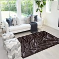 Bruin rechthoekig kleed met zebraprint, geschikt voor woonkamer Double MAR007 Aanbieding