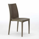 Rechthoekige salontafel wit 90x90 cm met stalen onderstel en 4 gekleurde stoelen Bistrot Summerlife 