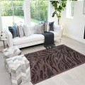 Modern rechthoekig vloerkleed bruin zebrapatroon Double MAR008 Aanbieding