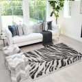 Moderne rechthoekig vloerkleed zebraprint grijs zwart Double GRI006 Aanbieding