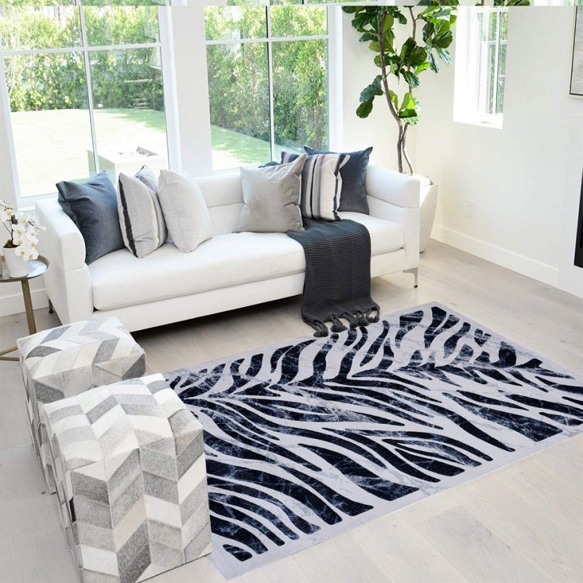 Moderne rechthoekig zebraprint tapijt in grijs en lichtblauw Double BLU003 Aanbieding Moderne rechthoekig zebraprint tapijt in grijs en lichtblauw Double BLU003 Aanbieding