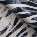 Rechthoekig zebrapatroon grijs lichtblauw modern vloerkleed Double BLU003 Aanbod
