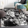 Moderne rechthoekig vloerkleed met abstract ontwerp in grijs, zwart en wit GRI226 Aanbieding