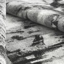 Moderne rechthoekig vloerkleed met abstract ontwerp in grijs, zwart en wit GRI226 Aanbod