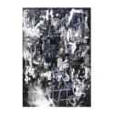Moderne rechthoekig vloerkleed met abstract ontwerp in blauw, grijs en wit BLU017 Verkoop