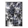 Moderne rechthoekig vloerkleed met abstract ontwerp in blauw, grijs en wit BLU017 Verkoop