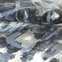 Moderne rechthoekig vloerkleed met abstract ontwerp in blauw, grijs en wit BLU017 Aanbod