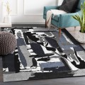 Moderne rechthoekige woonkamer tapijt met kort pool abstract design BLU018 Aanbieding