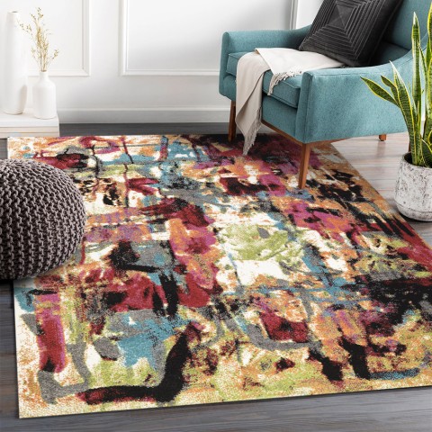 Rechthoekig kleurrijk vloerkleed voor woonkamer, modern design MUL434 Aanbieding