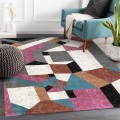 Moderne rechthoekige veelkleurige geometrische vloerkleed voor woonkamer MUL435 Aanbieding