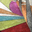 Rechthoekig veelkleurig geometrisch kortpolig tapijt MUL436 Aanbod