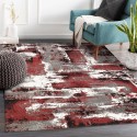 Moderne rechthoekige design tapijt kleurrijk rood grijs wit MUL439 Aanbieding
