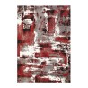 Rechthoekig modern designtapijt gekleurd rood grijs wit MUL439 Verkoop
