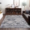 Moderne rechthoekig shaggy vloerkleed met langharige anti-allergene stof BIA003 Aanbieding