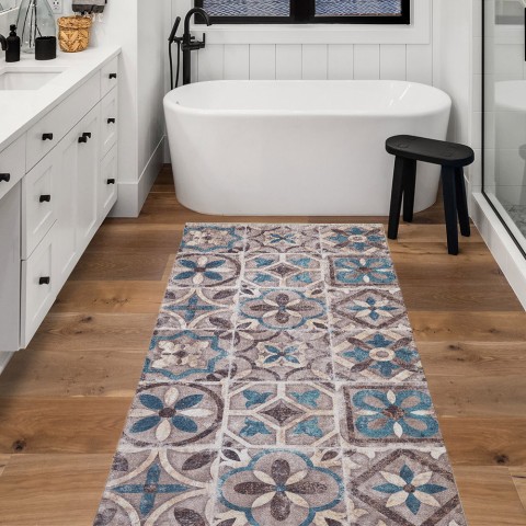 Antislip loper tapijt keuken entree mozaïek tegels MAR228 Aanbieding