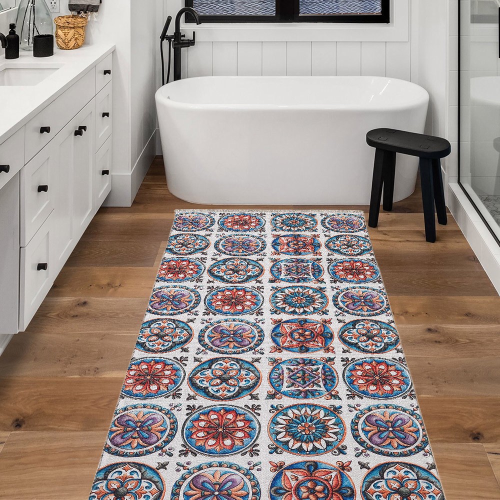 Mosaïekstijl antislip loper voor hal of keuken MUL426