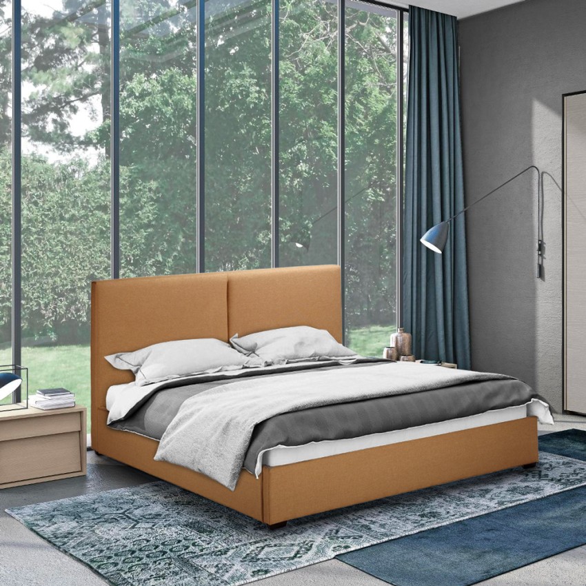 Tweepersoons bed van stof met lattenbodem 160x190 cm Montreux King Model Tweepersoons bed van stof met lattenbodem 160x190 cm Montreux King Model