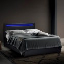Modern tweepersoons bed Geneva King met Led-hoofdbord en lades, 160x190cm Aanbieding
