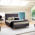 Scandinavisch Frans bed van stof en hout 120x190 cm Friborg Aanbieding