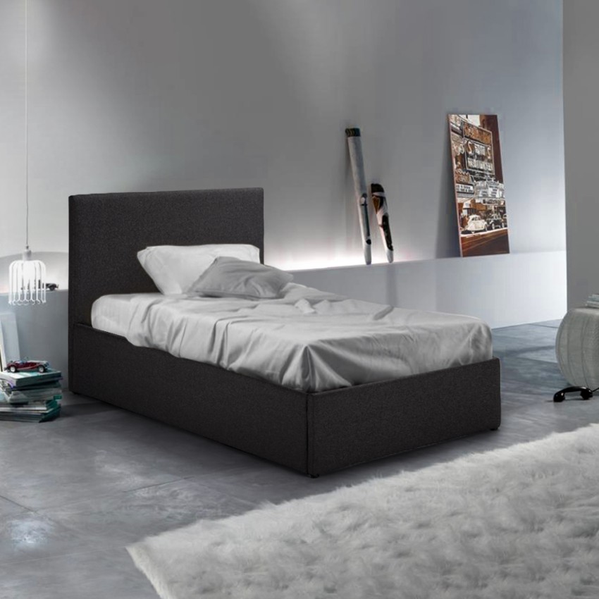 Eenpersoons bed met lattenbodem en opbergruimte 80x190 cm Basel Twin Eenpersoons bed met lattenbodem en opbergruimte 80x190 cm Basel Twin