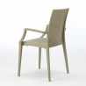 Vierkante zwarte salontafel 90x90 cm en 4 gekleurde stoelen Bistrot Arm Passion Kosten
