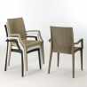 Vierkante zwarte salontafel 90x90 cm en 4 gekleurde stoelen Bistrot Arm Passion 