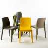 Vierkante zwarte salontafel 90x90 cm en 4 gekleurde stoelen Rome Passion 