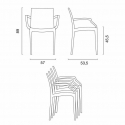 Rechthoekige salontafel wit 150x90 cm en 6 gekleurde stoelen Bistrot Arm Summerlife 