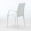 Rechthoekige salontafel wit 150x90 cm en 6 gekleurde stoelen Bistrot Arm Summerlife Afmetingen