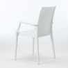 Rechthoekige salontafel wit 150x90 cm en 6 gekleurde stoelen Bistrot Arm Summerlife Afmetingen