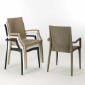Rechthoekige salontafel wit 150x90 cm en 6 gekleurde stoelen Bistrot Arm Summerlife 