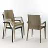 Rechthoekige salontafel wit 150x90 cm en 6 gekleurde stoelen Bistrot Arm Summerlife 