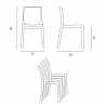 Rechthoekige tafel wit 150x90 cm met stalen onderstel en 4 gekleurde stoelen Rome Summerlife 