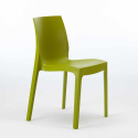 Rechthoekige tafel wit 150x90 cm met stalen onderstel en 4 gekleurde stoelen Rome Summerlife 