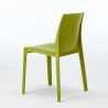 Rechthoekige tafel wit 150x90 cm met stalen onderstel en 4 gekleurde stoelen Rome Summerlife 