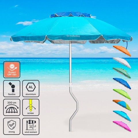 GiraFacile parasol 200 cm aluminium uv bescherming strand Afrodite