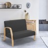 Bank van hout en stof voor woonkamers en wachtkamers Esbjerg Model