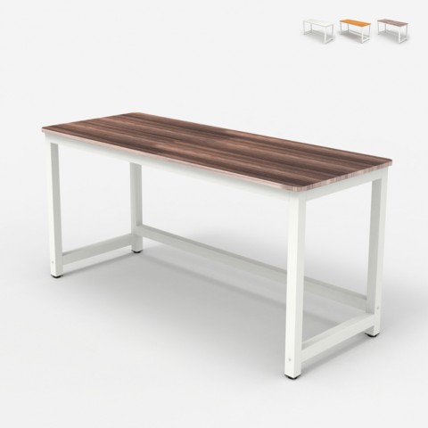 Modern houten bureau 120 x 60 cm rechthoekig wit Bridgewhite 120 Aanbieding