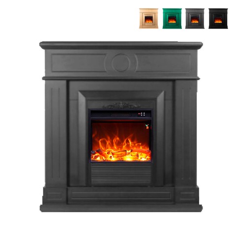 Elektrische haard met houten omkasting, energiezuinige kachel 1500W Lipari Aanbieding