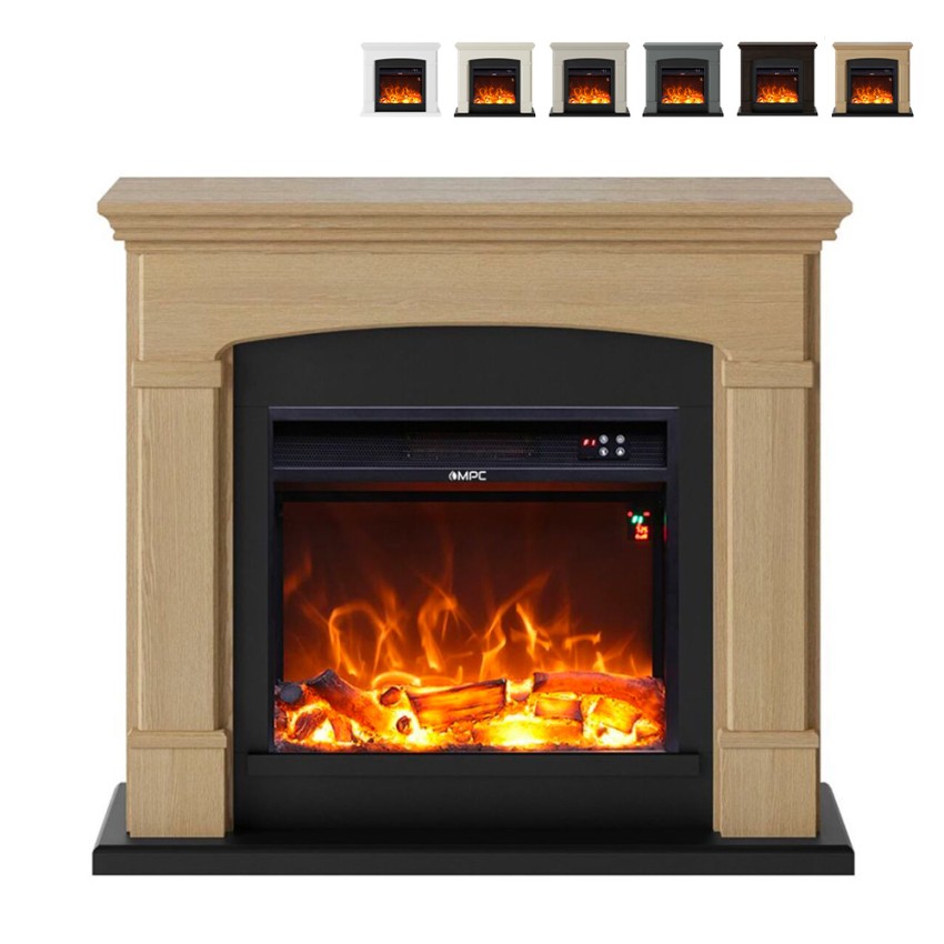 Elektrische LED-vloerkachel Camino met houten frame Siena Aanbieding Elektrische LED-vloerkachel Camino met houten frame Siena Aanbieding
