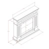 Houten shabby chic ombouw voor elektrische sfeerhaard Pienza Sur Kosten