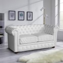 Kunstleren 2-zitsbank in Chesterfield-design 