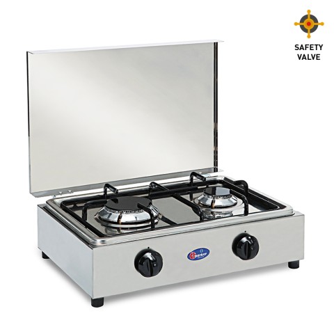 RVS gasfornuis 2-pits LPG aardgas 200ACCGPS CF Parker Aanbieding