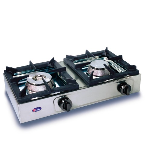 Professionele gaskookplaat met 2 pitten voor op het aanrecht BIG7002L1 Parker Aanbieding
