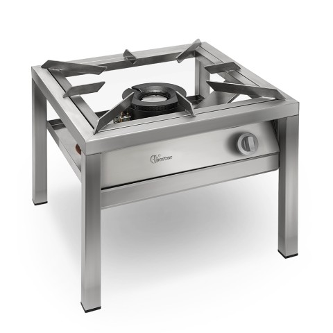 Professionele gaskookplaat roestvrij staal 1 brander 20kW SP6050LMIR Parker Aanbieding